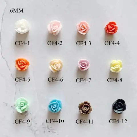 CF4 30pcs Cute Mini 6MM Ceramic Flower Shape Nail Art Decoration Handmade Ceramic Flower
