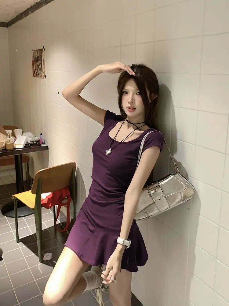 High Quality Women Slim Temperament Purple Black Mini Dress Sexy Summer Knit Waist Skirt Spice Girls Dresses Bodycon Dress
High Quality Women Slim Temperament Purple Black Mini Dress Sexy Summer Knit Waist Skirt Spice Girls Dresses Bodycon Dress