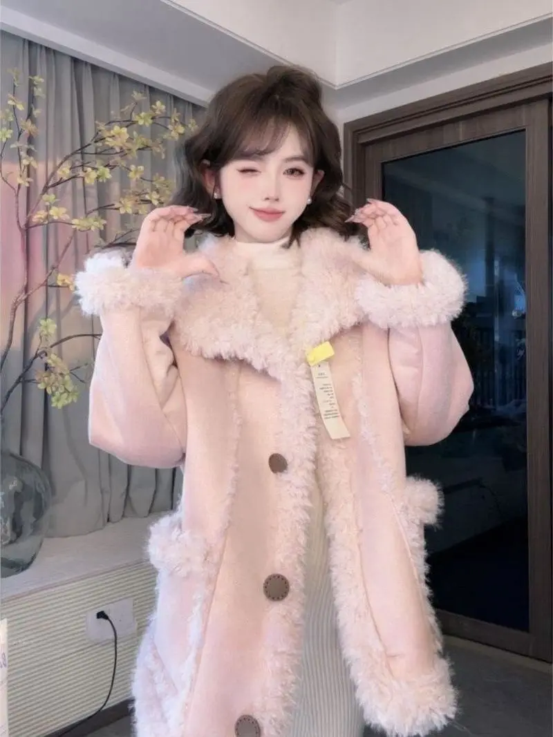 Winter S Korean Sle Thiened ort Pink Fur Coat Ele Long Sve Turn-down Collar Inteated Leather And Fur Jaet
Winter S Korean Sle Thiened ort Pink Fur Coat Ele Long Sve Turn-down Collar Inteated Leather And Fur Jaet