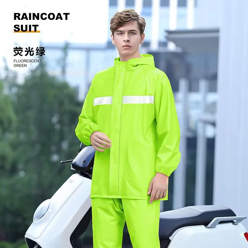 Raincoat rain pants set against rainstorms outdoor motorcycle riding thickened reflective split body raincoat
Raincoat rain pants set against rainstorms outdoor motorcycle riding thickened reflective split body raincoat