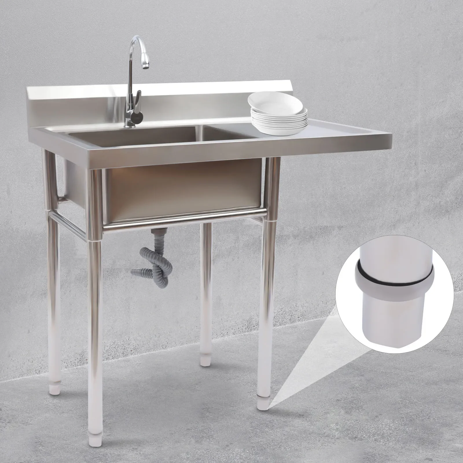Stainless Steel Single Bowl Kitchen Sink Commercial Utility Sink Undermount Sink for Restaurant, Laundry Room, Backyard, Garages
Stainless Steel Single Bowl Kitchen Sink Commercial Utility Sink Undermount Sink for Restaurant, Laundry Room, Backyard, Garages