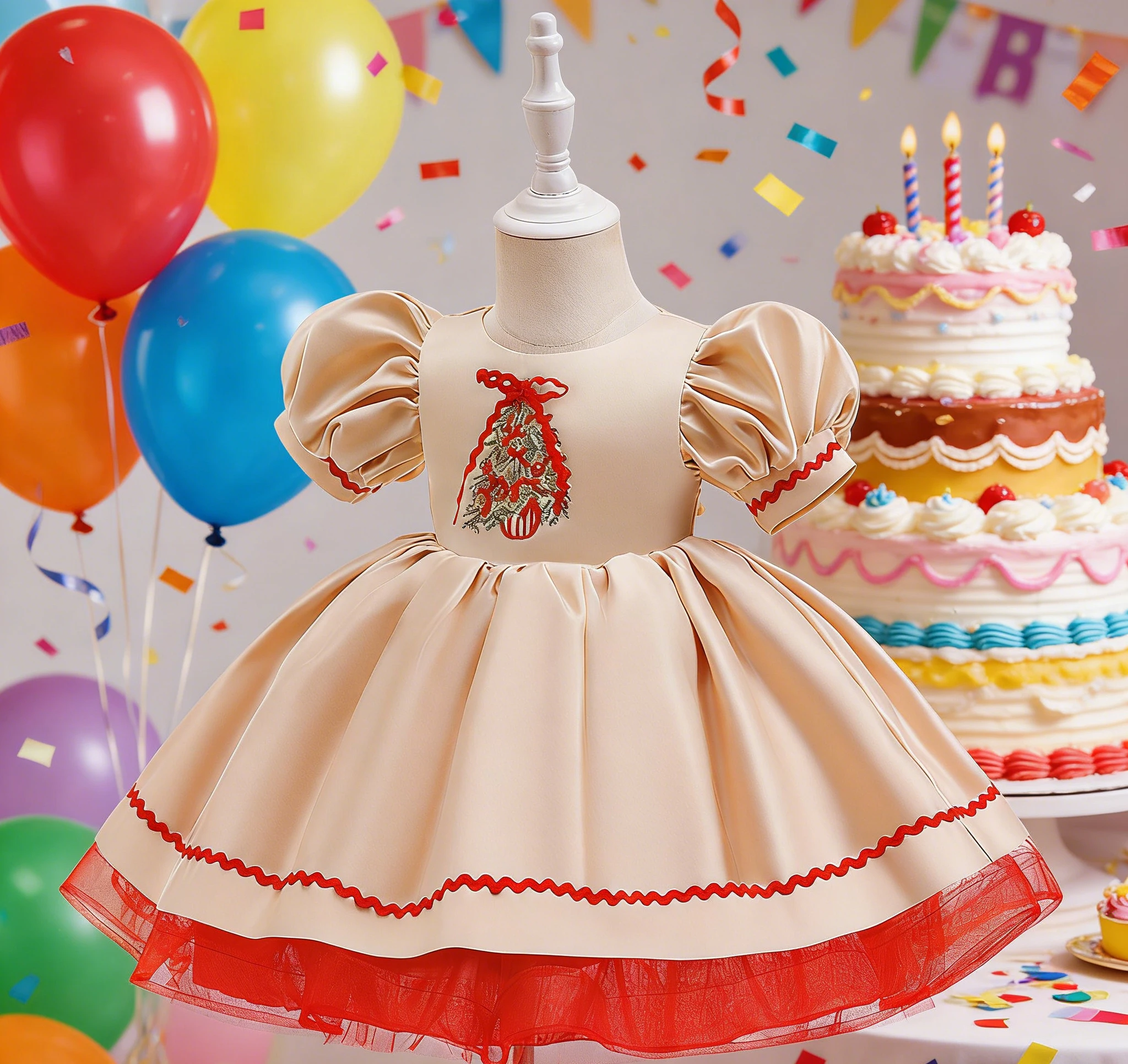 Baby Girls' Formal dress with puff sleeves Satin fabric fabric fluffy skirt children's festival performance outfit
Baby Girls' Formal dress with puff sleeves Satin fabric fabric fluffy skirt children's festival performance outfit