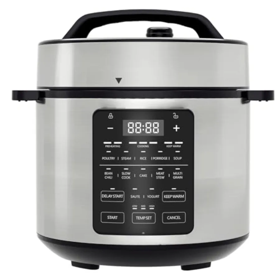 9-in-1 Electric Pressure Cooker Multi-Functional Small Cooker with Stainless Steel Body Silver Color Fast Cooking Energy Effici
9-in-1 Electric Pressure Cooker Multi-Functional Small Cooker with Stainless Steel Body Silver Color Fast Cooking Energy Effici