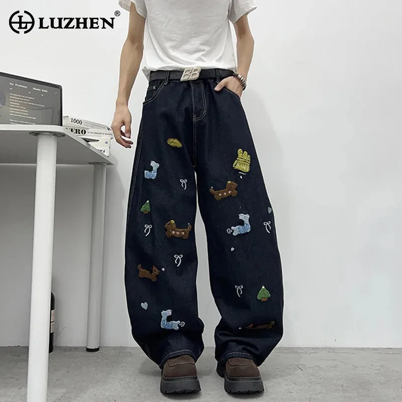 LUZHEN Cute Pattern Patchwork Design Loose Straight Casual Jeans Men Fashion 2025 New Streetwear High Quality Denim Pants JY3254
LUZHEN Cute Pattern Patchwork Design Loose Straight Casual Jeans Men Fashion 2025 New Streetwear High Quality Denim Pants JY3254