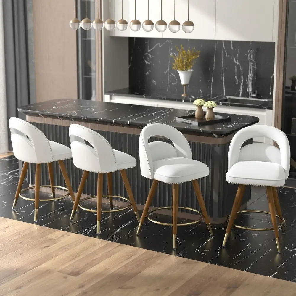 Swivel Bar Stools Set of 3, 26 Counter Height PU Leather Bar Stool with Walnut Wooden Legs amp Back, Upholstered Barstool Islan
Swivel Bar Stools Set of 3, 26 Counter Height PU Leather Bar Stool with Walnut Wooden Legs amp Back, Upholstered Barstool Islan