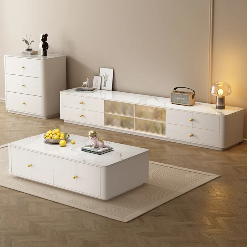 Solid Wood Floor TV Cabinet and Tea Table Combination Home Living Room Stone Plate TV Cabinet Light Luxury
Solid Wood Floor TV Cabinet and Tea Table Combination Home Living Room Stone Plate TV Cabinet Light Luxury