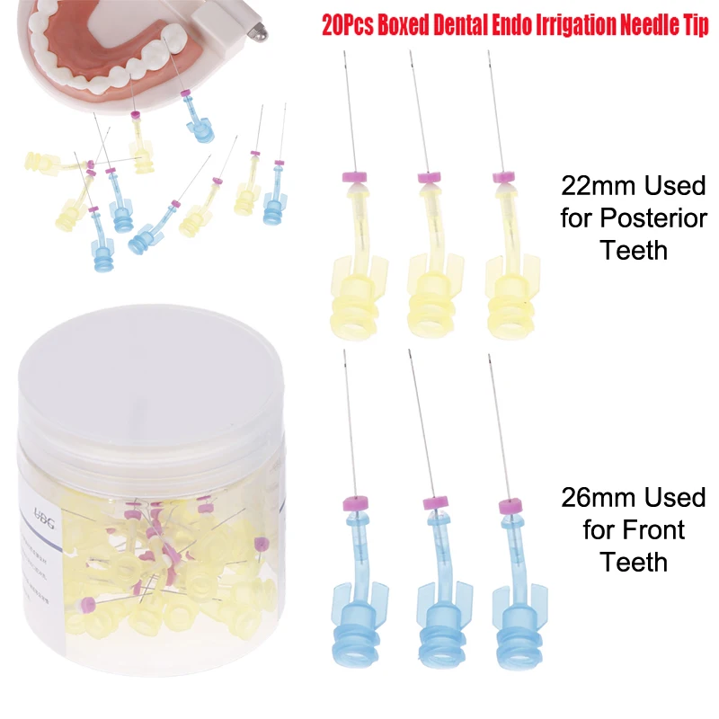 20Pcs 30G Elbow Double Side Hole 22/26mm Dental Endo Irrigation Needle Tip Reusable Root Canal Syringe Dentistry Supplies
20Pcs 30G Elbow Double Side Hole 22/26mm Dental Endo Irrigation Needle Tip Reusable Root Canal Syringe Dentistry Supplies