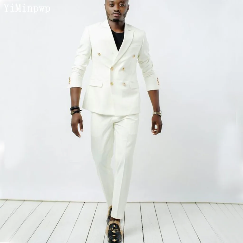 Summer Ivory Men Suits 2 Pieces Peaked Lapel Double Breasted Wedding Party Prom Suit for Man terno masculino completo Coat+Pant
Summer Ivory Men Suits 2 Pieces Peaked Lapel Double Breasted Wedding Party Prom Suit for Man terno masculino completo Coat+Pant