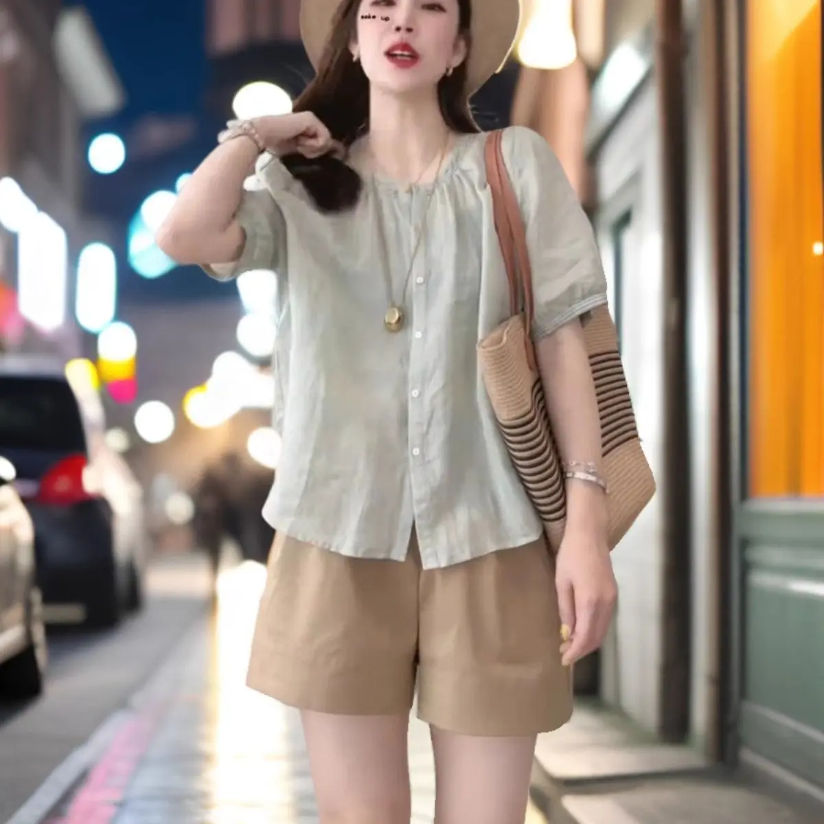 Рубашки с коротким рукавом, женские хлопковые рубашки с гофрировкой, обычная рубашка, вид города, современный, художественный, минималистичный, студенческий, молодежный, модный
Рубашки с коротким рукавом, женские хлопковые рубашки с гофрировкой, обычная рубашка, вид города, современный, художественный, минималистичный, студенческий, молодежный, модный