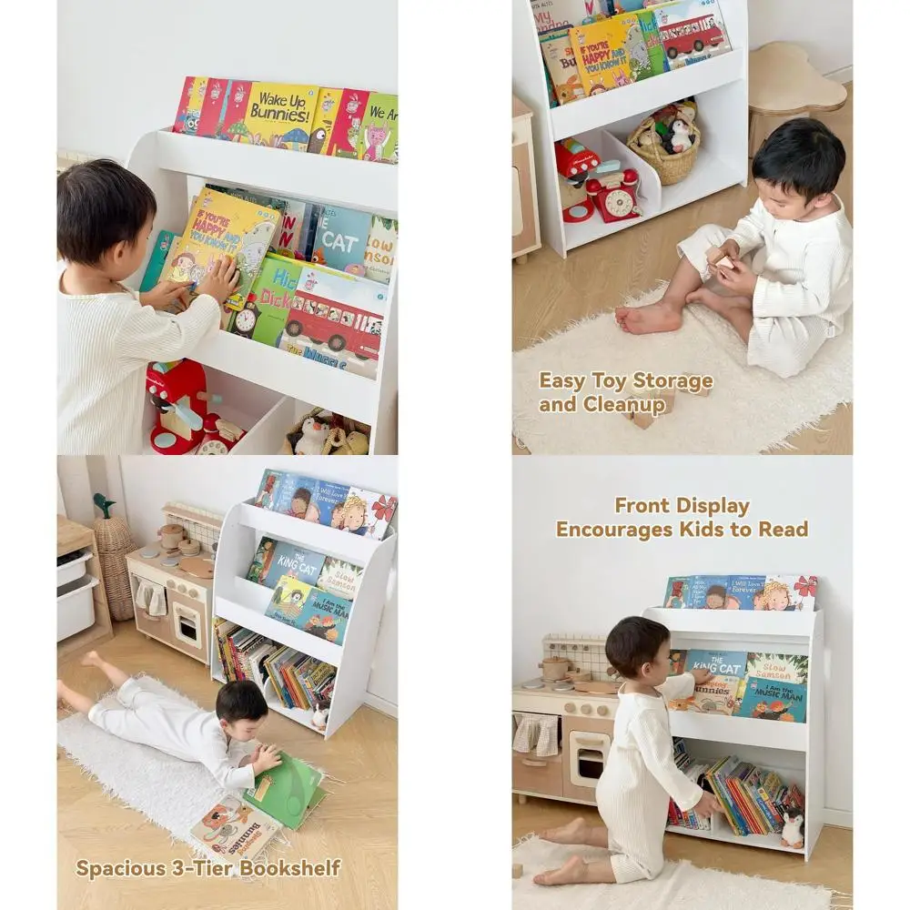 3-Tier Montessori Wooden Bookshelf and Toy Organizer for Kids, White, Suitable for Toddler Rooms, Nurseries, and Play Areas
3-Tier Montessori Wooden Bookshelf and Toy Organizer for Kids, White, Suitable for Toddler Rooms, Nurseries, and Play Areas