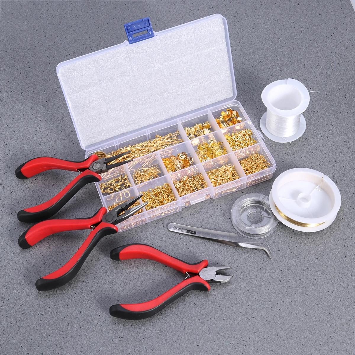 Jewelry Making Kit Tools Findings Suite Round Diagonal Pliers Elastic Thread Steel Wire Supplies Materials for DIY Crafts
Jewelry Making Kit Tools Findings Suite Round Diagonal Pliers Elastic Thread Steel Wire Supplies Materials for DIY Crafts