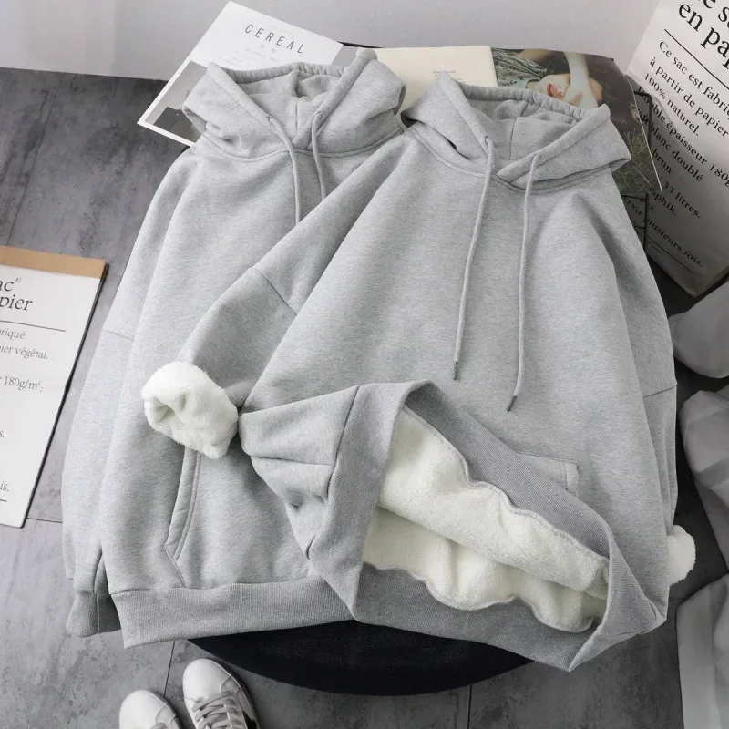 Winter Women Hoodie Thicken Plush Long Sleeves Solid Color Hooded Keep Warm Pullover Casual Lady Autumn Hoodie Streetwear Y2k
Winter Women Hoodie Thicken Plush Long Sleeves Solid Color Hooded Keep Warm Pullover Casual Lady Autumn Hoodie Streetwear Y2k