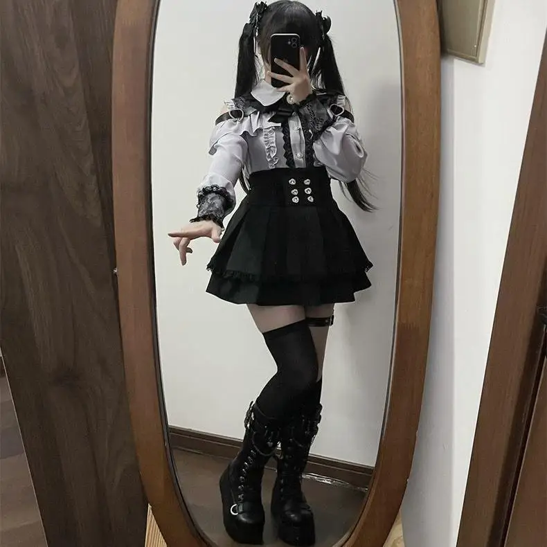 Sweet Meets k Lace Girl Mass Production Cool oulder Bared irt High Waist Skirt Two Piece Set Lolita Sle Spring Autumn
Sweet Meets k Lace Girl Mass Production Cool oulder Bared irt High Waist Skirt Two Piece Set Lolita Sle Spring Autumn