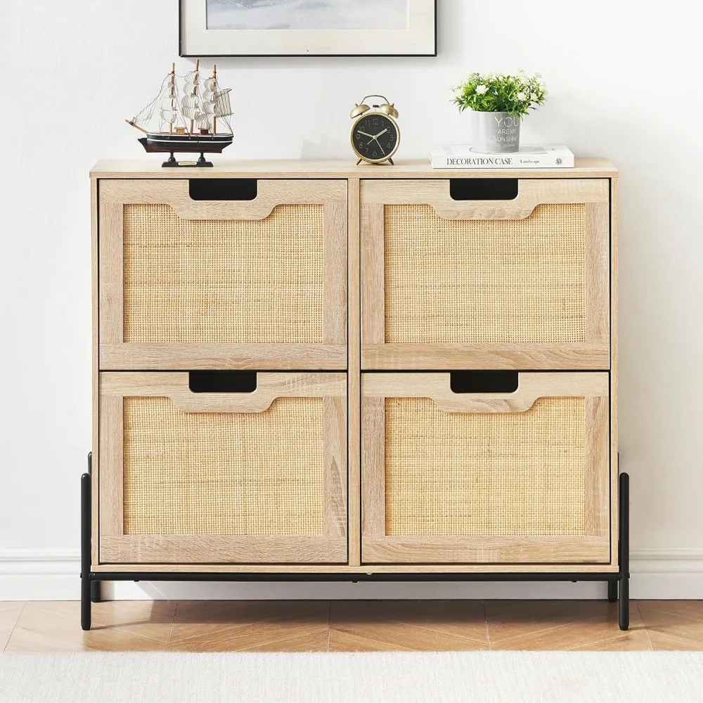 4 Flip Drawers Shoe Storage Cabinet, Rattan Shoe Organizer with Metal Legs, Freestanding Narrow Shoe Rack Cabinet for Entryway
4 Flip Drawers Shoe Storage Cabinet, Rattan Shoe Organizer with Metal Legs, Freestanding Narrow Shoe Rack Cabinet for Entryway