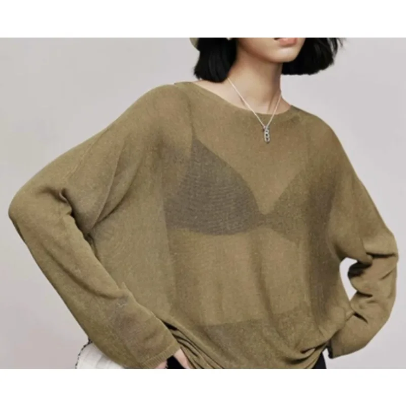 Solid Knitwear Long Sleeve Hollow Out Loose Fashion Summer Women Top round Neck Casual Style Soft Lightweight Women Clothing
Solid Knitwear Long Sleeve Hollow Out Loose Fashion Summer Women Top round Neck Casual Style Soft Lightweight Women Clothing