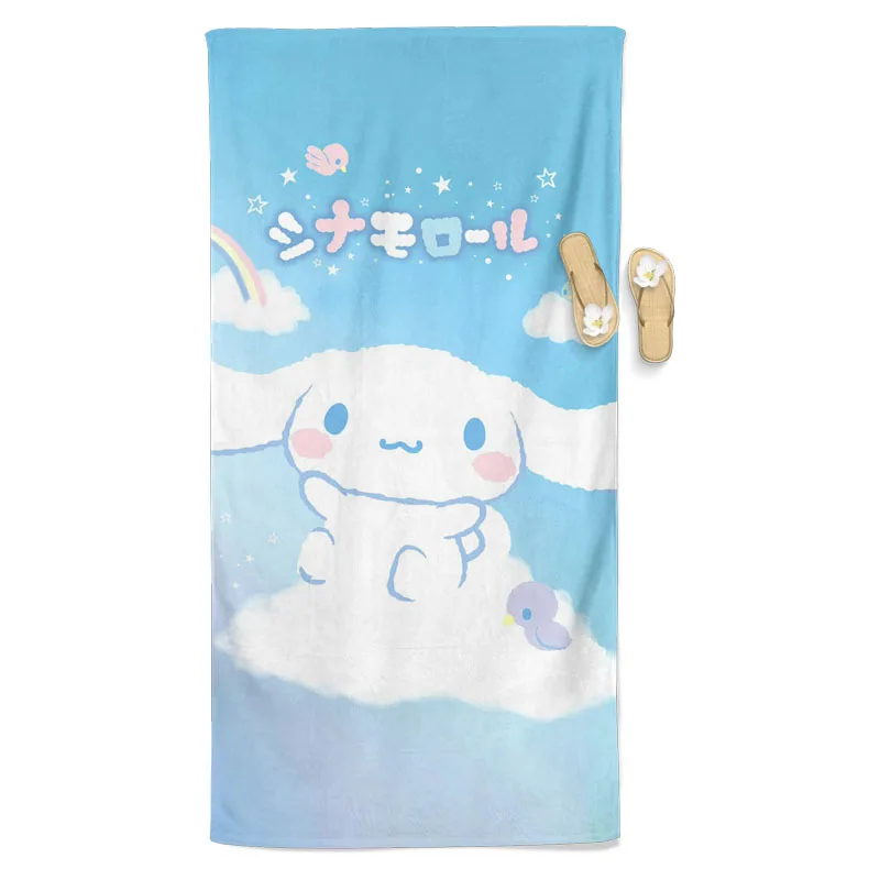 Пляжное полотенце Cinnamoroll Kawaii, мультяшное летнее портативное полотенце из волокна для морского берега, мягкое впитывающее полотенце, для бассейна, для путешествий и пикника
Пляжное полотенце Cinnamoroll Kawaii, мультяшное летнее портативное полотенце из волокна для морского берега, мягкое впитывающее полотенце, для бассейна, для путешествий и пикника