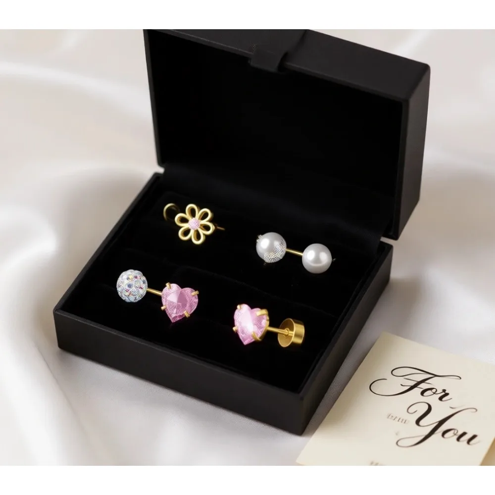 Гипоаллергенные серьги-гвоздики из хирургической стали с плоской задней частью для детей и женщин с чувствительными ушами: набор с сердечками, цветами, жемчугом и звездами
Гипоаллергенные серьги-гвоздики из хирургической стали с плоской задней частью для детей и женщин с чувствительными ушами: набор с сердечками, цветами, жемчугом и звездами