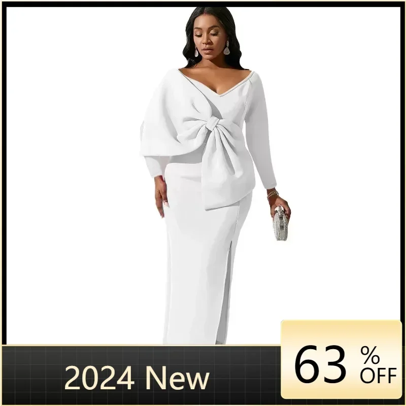 Long Sleeve Big Bow Maxi Dress African Dresses for Women Plus Size Dashiki V-neck Robe Femme Hiver 2024 Winter Africa Clothing
Long Sleeve Big Bow Maxi Dress African Dresses for Women Plus Size Dashiki V-neck Robe Femme Hiver 2024 Winter Africa Clothing