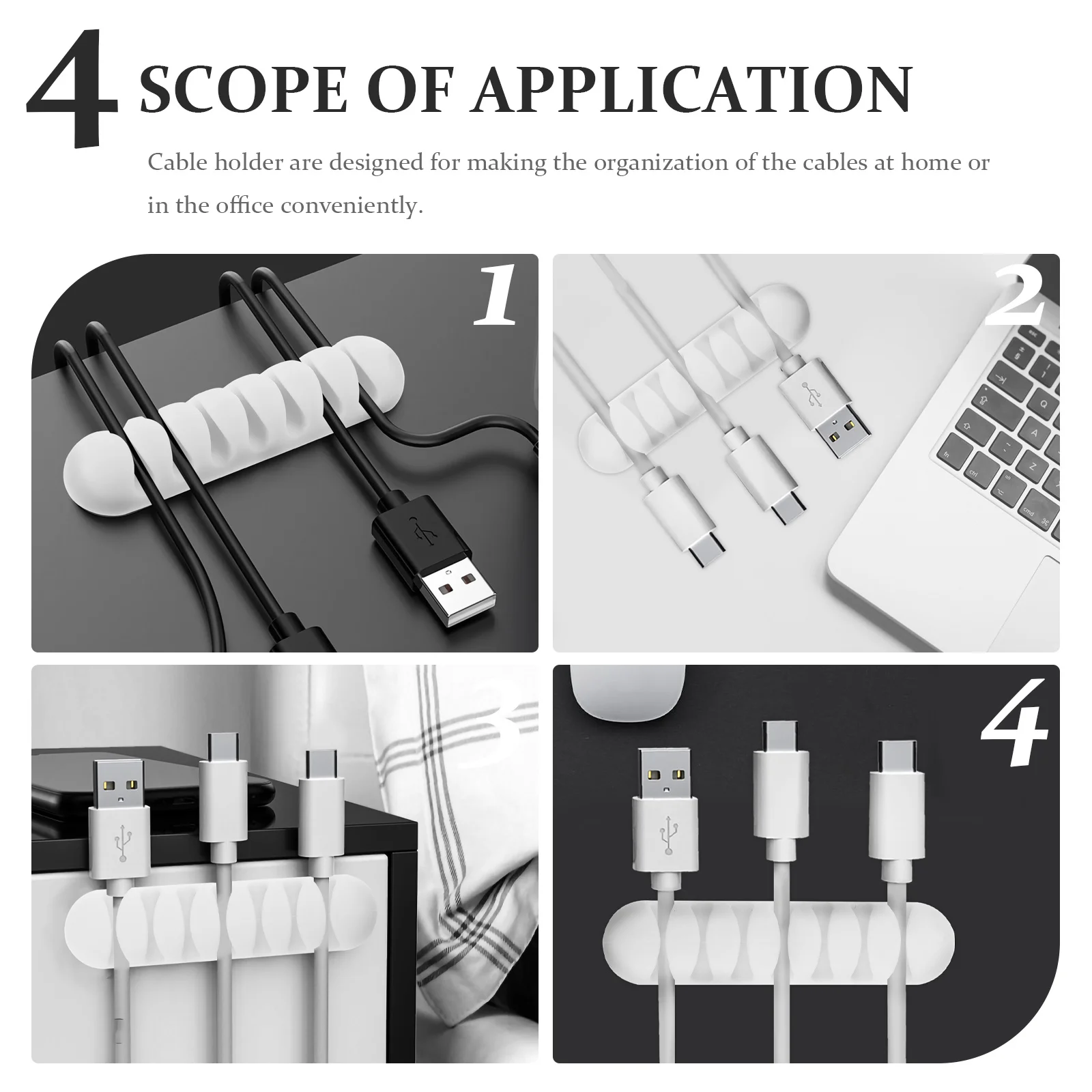 4Pcs Adhesive Cable Organizers Heavy Duty Wire Holders for Office Desk Cable Management Lightweight Space Saving Design
4Pcs Adhesive Cable Organizers Heavy Duty Wire Holders for Office Desk Cable Management Lightweight Space Saving Design