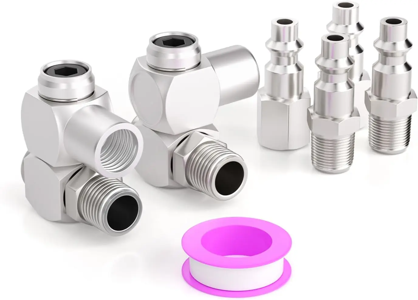 360 Degree Swivel Air Hose Connector, 1/4 Inch NPT, Industrial Portable Adapter with High Pressure Resistance (Pack of 7)
360 Degree Swivel Air Hose Connector, 1/4 Inch NPT, Industrial Portable Adapter with High Pressure Resistance (Pack of 7)