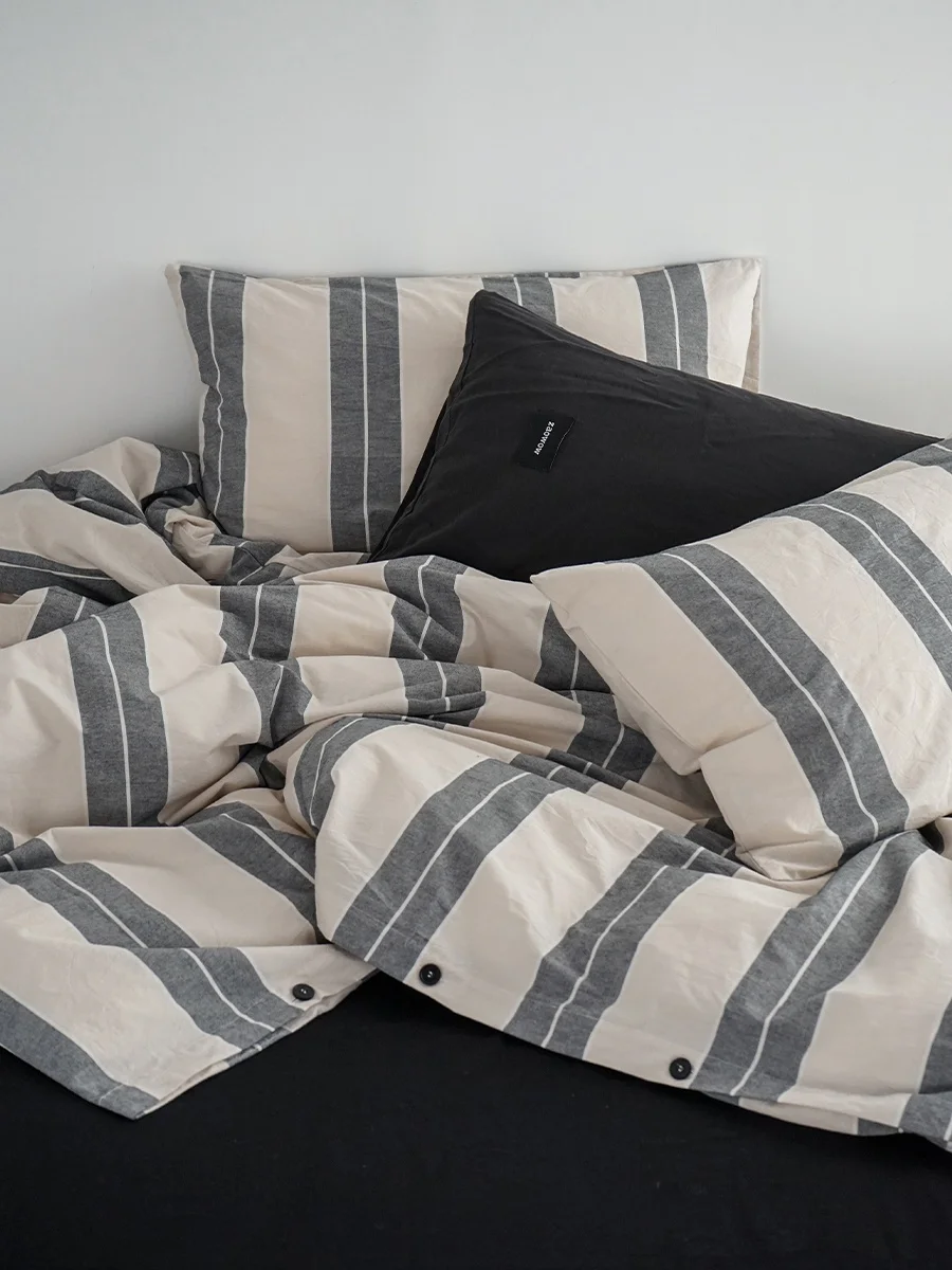 Z Pure Cotton Bla Rice Rough Stripe Bedding Set 4pcs Japanese Sle Retro Striped Bed eet Quilt Cover Pillowcase
Z Pure Cotton Bla Rice Rough Stripe Bedding Set 4pcs Japanese Sle Retro Striped Bed eet Quilt Cover Pillowcase