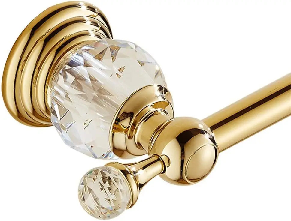 Crystal Towel Bar with Adjustable Length, Gold Finished Single Towel Rack for Bathroom Wall Mounted
Crystal Towel Bar with Adjustable Length, Gold Finished Single Towel Rack for Bathroom Wall Mounted