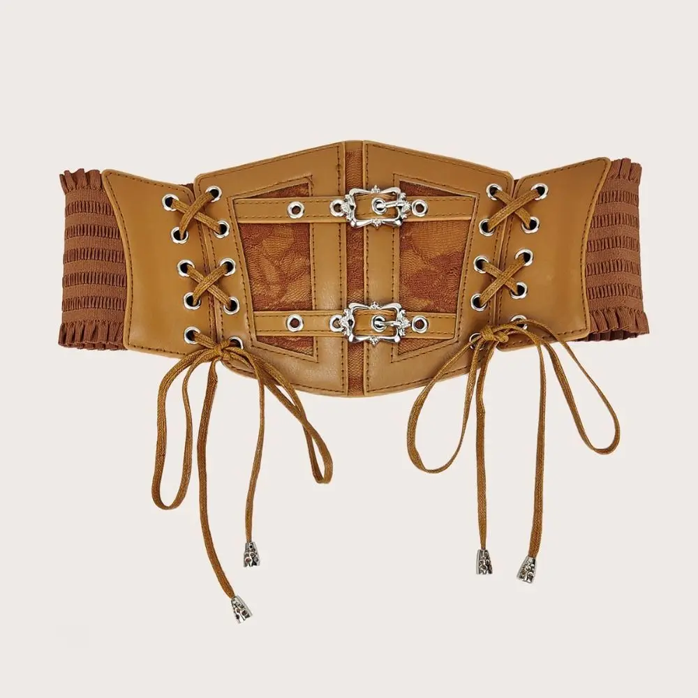 Punk Adjustable Lace Cummerbunds Solid Color Leather Corset Belt Flower Tie Rope Wide Waist Corset Ladies
Punk Adjustable Lace Cummerbunds Solid Color Leather Corset Belt Flower Tie Rope Wide Waist Corset Ladies