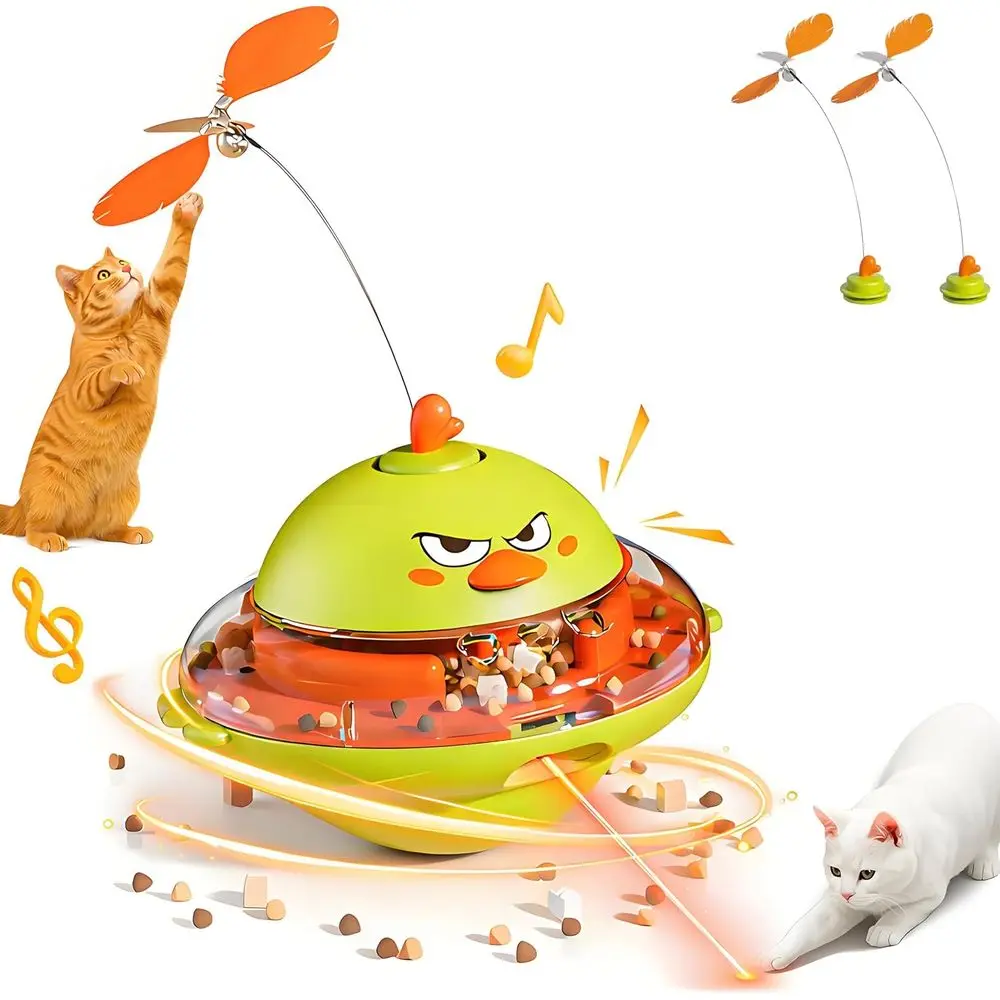 Interactive 4-in-1 Cat Toy: Laser, Feather Teaser, Bird Sounds, Treat Dispenser for Indoor Cats
Interactive 4-in-1 Cat Toy: Laser, Feather Teaser, Bird Sounds, Treat Dispenser for Indoor Cats