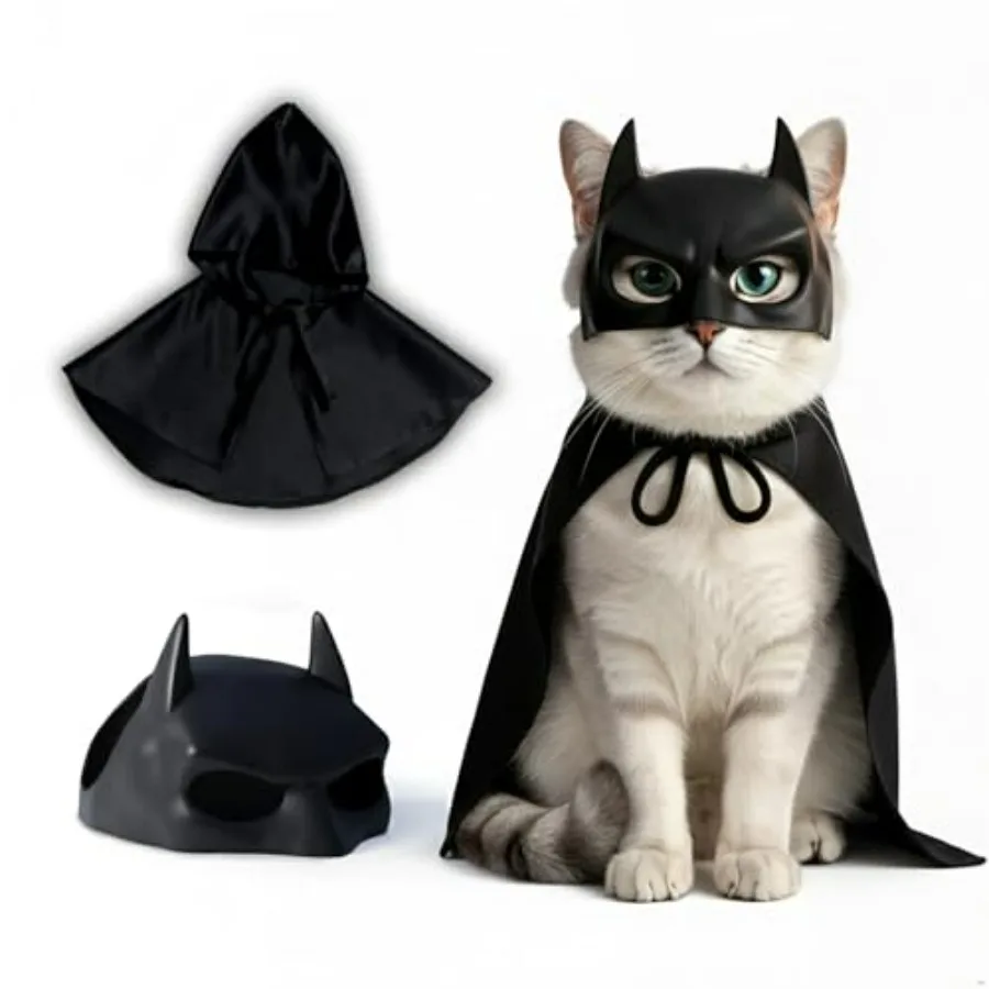 Black Bat Cat Mask and Cloak, Funny Bat Mask Cloak, Halloween, Clothes and Accessories for Cats
Black Bat Cat Mask and Cloak, Funny Bat Mask Cloak, Halloween, Clothes and Accessories for Cats