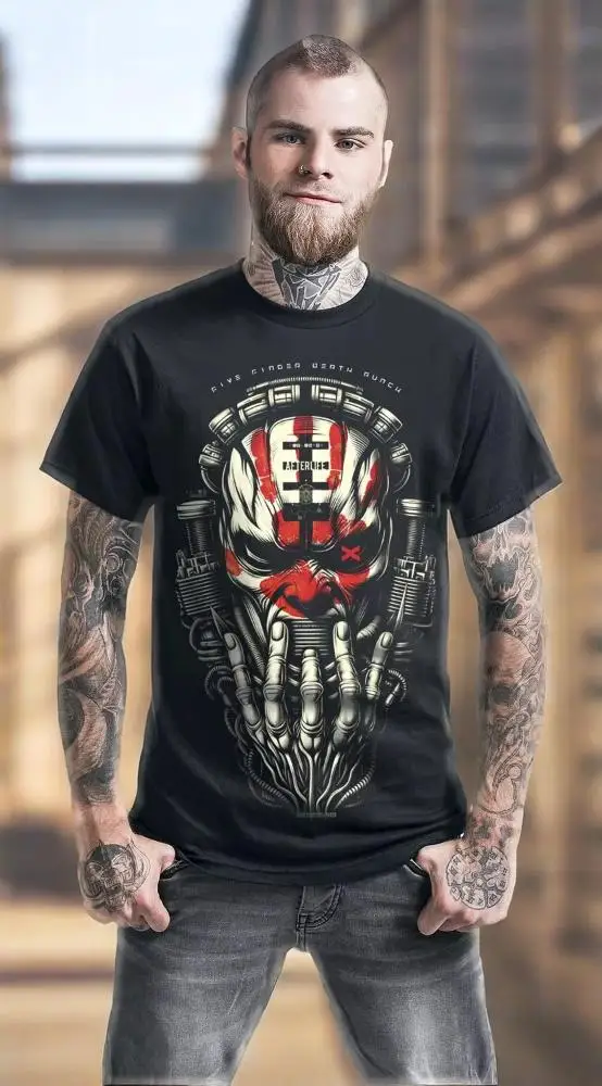 Hot selling mechanical skull pattern men's T-shirt,street party moto clothing,holiday gift, cotton breathable and comfortable 
Hot selling mechanical skull pattern men's T-shirt,street party moto clothing,holiday gift, cotton breathable and comfortable