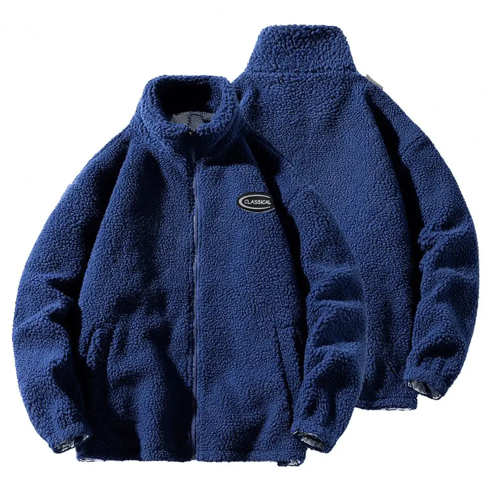 Men Faux Sherpa Jacket Autumn Winter Thick Warm Men Jacket Stand Collar Zipper Pocket Casual Loose Fit Male Casual Coat
Men Faux Sherpa Jacket Autumn Winter Thick Warm Men Jacket Stand Collar Zipper Pocket Casual Loose Fit Male Casual Coat
