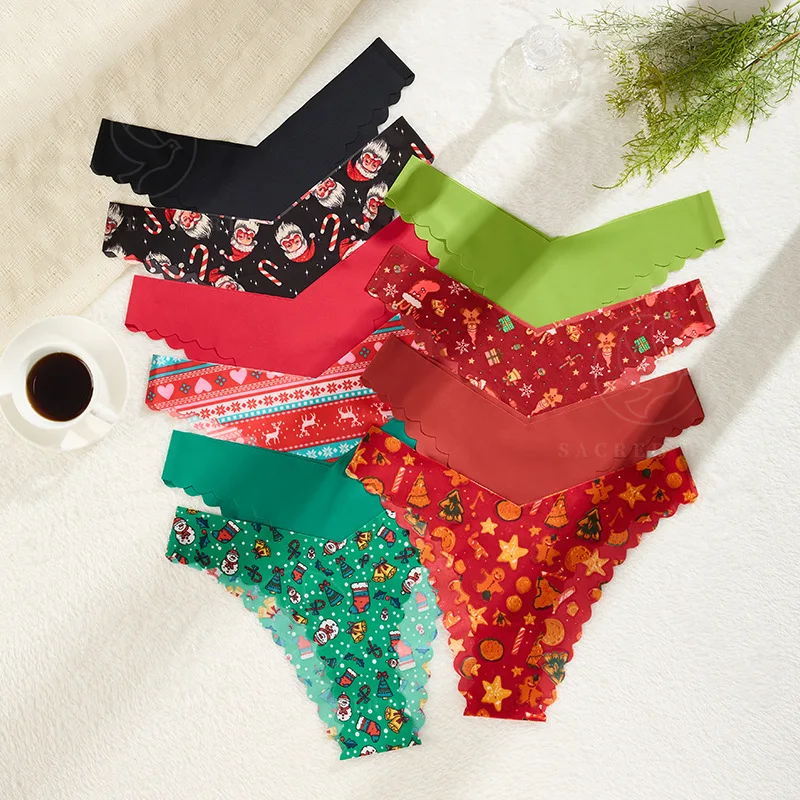Christmas Printed Women Panties Creative Seamless Underwears One-piece Sexy Lingerie Low-Rise Sexy Briefs Thin Femme Intimates
Christmas Printed Women Panties Creative Seamless Underwears One-piece Sexy Lingerie Low-Rise Sexy Briefs Thin Femme Intimates