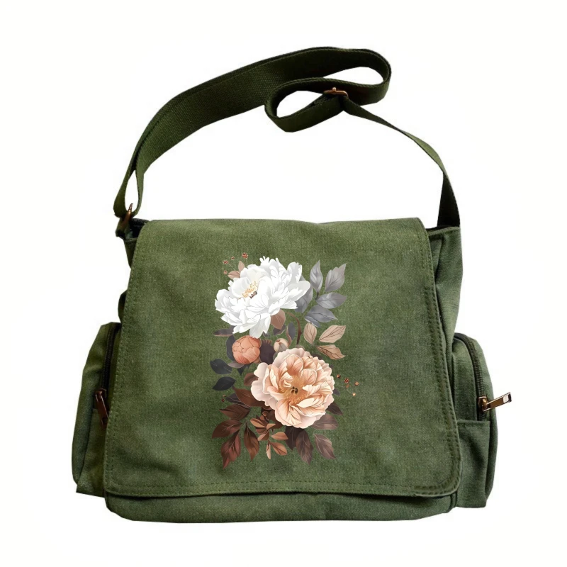 Vintage Women's Shoulder Bag Floral Print Canvas Large Capacity Crossbody Messenger Bag for Travel
Vintage Women's Shoulder Bag Floral Print Canvas Large Capacity Crossbody Messenger Bag for Travel
