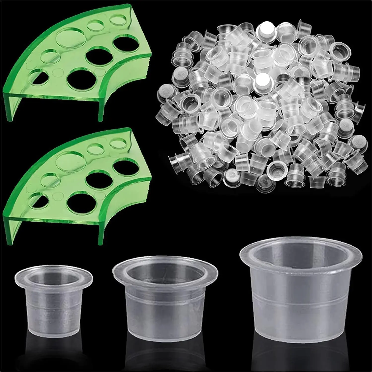 302PCS Tatoo Ink Caps Kit, Include 300 Tatoo Ink Cups Mixed Size and 2 Ink Cap Holder for Tatoo Ink Tatoo Accessory Tatoo Suppli
302PCS Tatoo Ink Caps Kit, Include 300 Tatoo Ink Cups Mixed Size and 2 Ink Cap Holder for Tatoo Ink Tatoo Accessory Tatoo Suppli