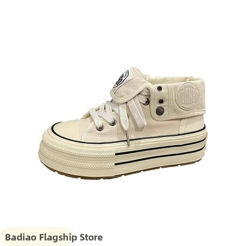 Женские высокие кеды из канваса, осень 2025, новинка, на толстой подошве, модные, бежевые, универсальные, удобные, молодежные
Женские высокие кеды из канваса, осень 2025, новинка, на толстой подошве, модные, бежевые, универсальные, удобные, молодежные