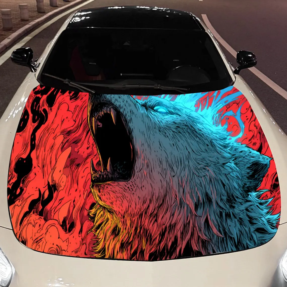 Cool Flame Wolf print,car hood stickers,PVC waterproof Self adhesive car hood sticker,car hood decoration protection stickers,Au
Cool Flame Wolf print,car hood stickers,PVC waterproof Self adhesive car hood sticker,car hood decoration protection stickers,Au