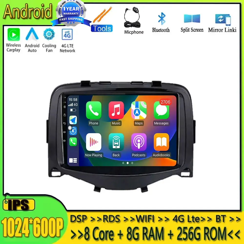 7" For Toyota Aygo 2016 - 2020 Wifi Bt Android 14 Radio Car Multimedia Player Carplay GPS Navigation
7" For Toyota Aygo 2016 - 2020 Wifi Bt Android 14 Radio Car Multimedia Player Carplay GPS Navigation