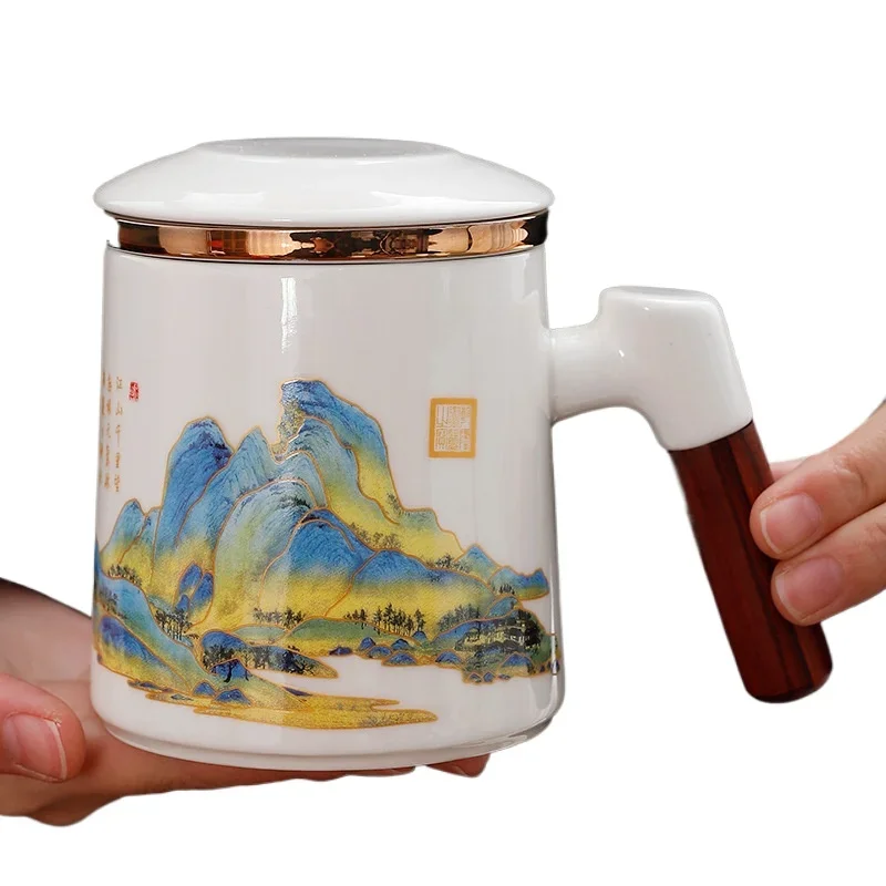 Guochao office cup gift box for household tea separation filter with lid to make tea ceramic water cup single cup
Guochao office cup gift box for household tea separation filter with lid to make tea ceramic water cup single cup