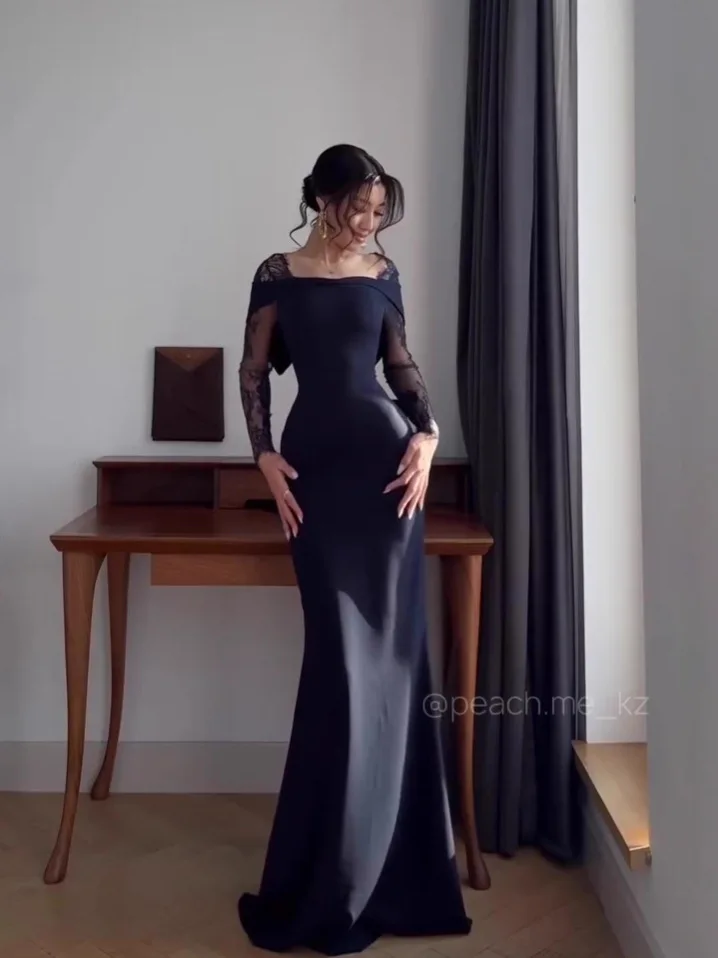 Elegant and sexy long-sleeved maxi dress, retro and luxurious dress for women
Elegant and sexy long-sleeved maxi dress, retro and luxurious dress for women