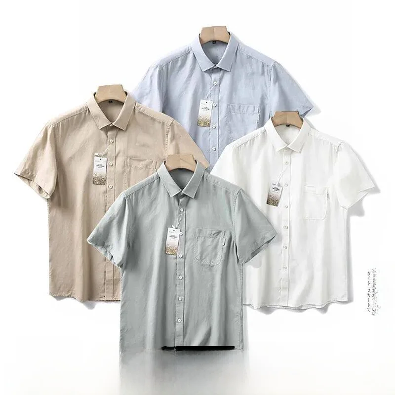 Linen Blend Men's Short Sleeve Shirt Summer 2026 Breathable High Skin-Friendly Pure Color Casual Style Button-Up Collar
Linen Blend Men's Short Sleeve Shirt Summer 2026 Breathable High Skin-Friendly Pure Color Casual Style Button-Up Collar