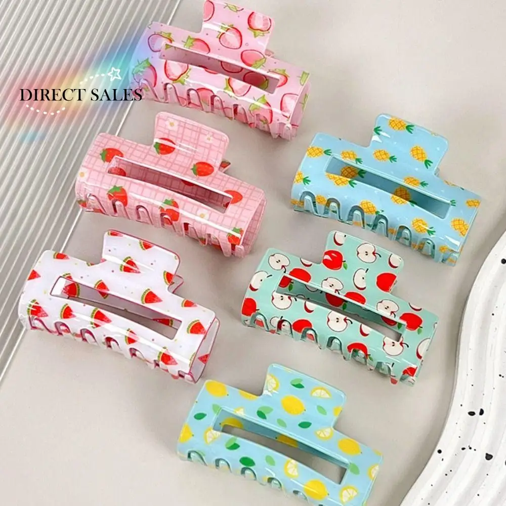 Sweet Cherry/Watermelon Fruit Series Crab Clip Hollow Square Geometry Hair Claw Colorful Lovely Acetic Acid Shark Clip Wash Face
Sweet Cherry/Watermelon Fruit Series Crab Clip Hollow Square Geometry Hair Claw Colorful Lovely Acetic Acid Shark Clip Wash Face
