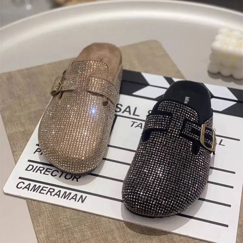 French Style Rhinestone Women Mules Closed Toe Slip on Casual Versatile Half Slipper Outdoor Wear 2026 Spring Autumn New Arrival
French Style Rhinestone Women Mules Closed Toe Slip on Casual Versatile Half Slipper Outdoor Wear 2026 Spring Autumn New Arrival