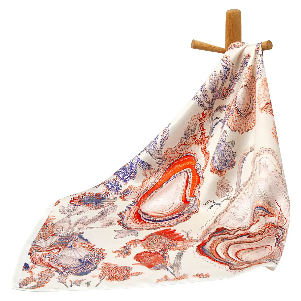 53cm Pure Silk Bandana for Women Oyster Shell Ocean Print Elegant Hair Scarf Artistic Luxury Neckerchief Fashion Wrap Lady Gift
53cm Pure Silk Bandana for Women Oyster Shell Ocean Print Elegant Hair Scarf Artistic Luxury Neckerchief Fashion Wrap Lady Gift