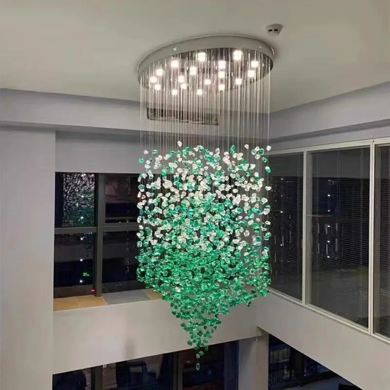 Modern Large Luxury Stone Crystal LED Chandelier Staircase Living Room Light Fixture Long Hallway Lobby Indoor Home Hanging Lamp
Modern Large Luxury Stone Crystal LED Chandelier Staircase Living Room Light Fixture Long Hallway Lobby Indoor Home Hanging Lamp