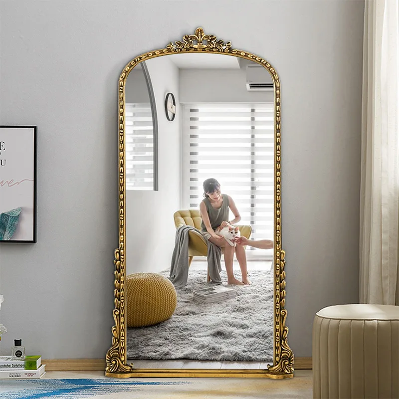European full-body floor mirror household wall-mounted dressing mirror bedroom wall-mounted living room entrance French retro
European full-body floor mirror household wall-mounted dressing mirror bedroom wall-mounted living room entrance French retro