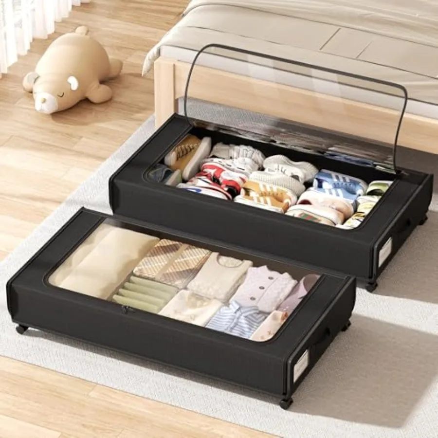 XXXXL Extra Long Under Bed Storage with Wheels, BIGGEST Size Available 66L under the bed storage Organizer with LidandLabel, Ro
XXXXL Extra Long Under Bed Storage with Wheels, BIGGEST Size Available 66L under the bed storage Organizer with LidandLabel, Ro