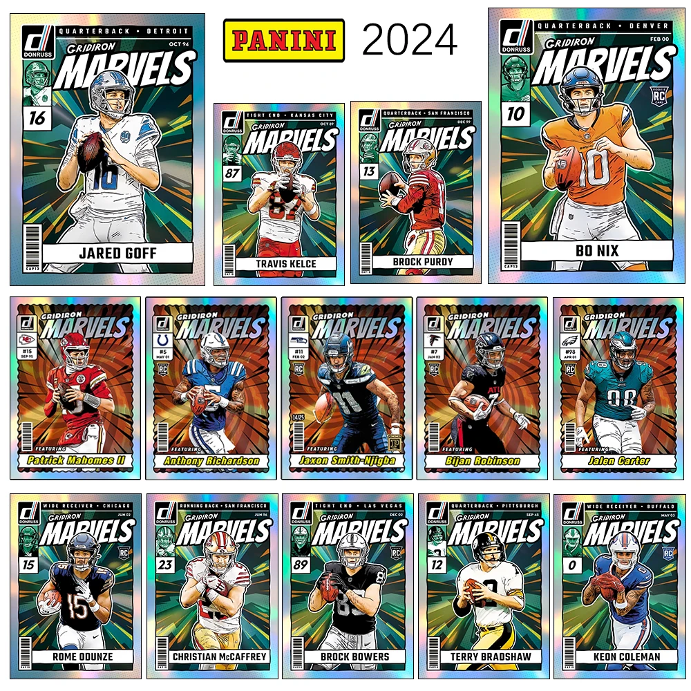 PANINI DIY GRIDIRON MARVELS GOOTBALL Коллекционные карты JAYDEN DANIELS JOSH ALLEN BROCK Патрик Лазерная радужная вспышка Праздничные подарки
PANINI DIY GRIDIRON MARVELS GOOTBALL Коллекционные карты JAYDEN DANIELS JOSH ALLEN BROCK Патрик Лазерная радужная вспышка Праздничные подарки