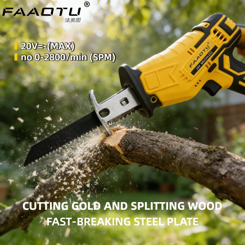 Бесщеточная аккумуляторная сабельная пила FAAOTU 2800 об/мин - 20В, для резки металла, дерева и труб, совместима с аккумуляторами DeWalt
Бесщеточная аккумуляторная сабельная пила FAAOTU 2800 об/мин - 20В, для резки металла, дерева и труб, совместима с аккумуляторами DeWalt