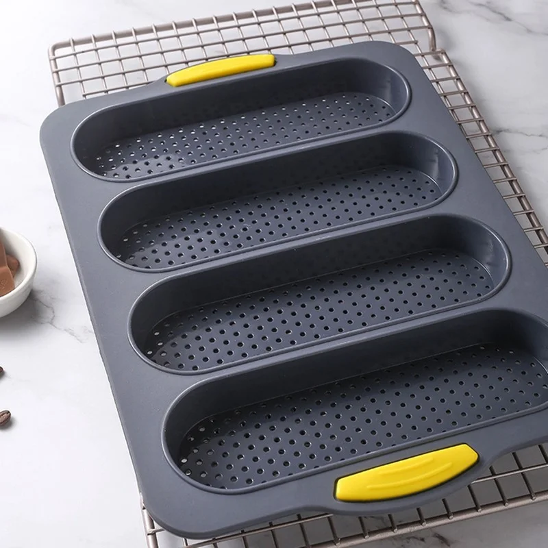 New 4 Grids Silicone Cake Mold Bread Baking Mold Bread Pan Baguette Baking Tray No Stick Loaf Pan Bread Toast Mould Pastry Tools
New 4 Grids Silicone Cake Mold Bread Baking Mold Bread Pan Baguette Baking Tray No Stick Loaf Pan Bread Toast Mould Pastry Tools