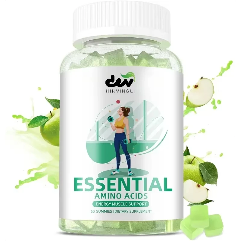 All 9 essential amino acids and all branched chain amino acids, energy support sugar free green apple flavor-60 gummies
All 9 essential amino acids and all branched chain amino acids, energy support sugar free green apple flavor-60 gummies